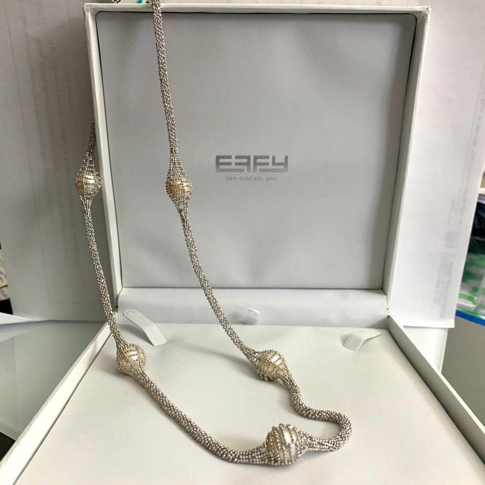EFFY Pearl and SS Necklace